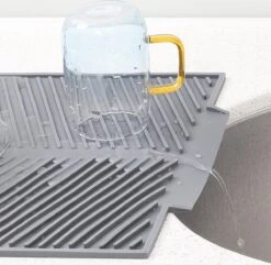 Navaris Siliconen Droogmat Met Afvoer - Aanrecht Droogmat Voor Afwas, Borden, Bestek, Glazen - Grijs -Winkel Voor Dagelijkse Benodigdheden 1200x1171 6