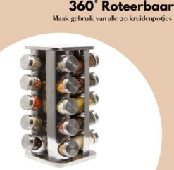 Pazzo Goods - Kruidenrek Staand - Kruidenrek Met Potjes - Zilver - RVS - Kruidenrek Draaibaar - 20 Kruidenpotjes - Inclusief Stickers & Stift - Kruiden Carrousel 14 Pazzo Goods - Kruidenrek Staand - Kruidenrek Met Potjes - Zilver - RVS - Kruidenrek Draaibaar - 20 Kruidenpotjes - Inclusief Stickers & Stift - Kruiden Carrousel -Winkel Voor Dagelijkse Benodigdheden 1200x1175 4