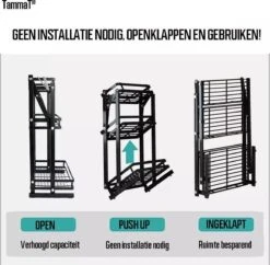 TammaT - Kruidenrek - Kruidenrek Staand - Inklapbare Keukenrek - 3-laags 35x21x56,5CM - Keuken Organizer - Aanrecht Organizer - Keuken Opslag - Roestvrij Staal - Opbergrek - Keuken Organizers - Roestvrij En Krasvrij -Winkel Voor Dagelijkse Benodigdheden 1200x1178 2