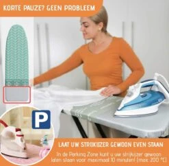 Buntes Brett® Strijkplankhoes Voor Stoomstrijkijzer (maat M) | Universeel Tot Max. 120x40 Cm | Strijkplankhoes Om Snel En Gemakkelijk Te Strijken | Made In EU | Geschikt Voor Stoomstrijkstation | Blauw -Winkel Voor Dagelijkse Benodigdheden 1200x1178 20