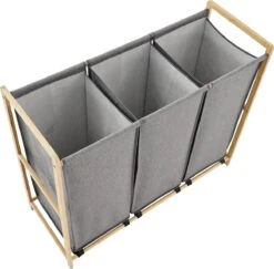 ACAZA Grote Wassorteerder Met 3 Vakken - XL Wasmand - Stof / Bamboe - Grijs 10 ACAZA Grote Wassorteerder Met 3 Vakken - XL Wasmand - Stof / Bamboe - Grijs -Winkel Voor Dagelijkse Benodigdheden 1200x1182 13