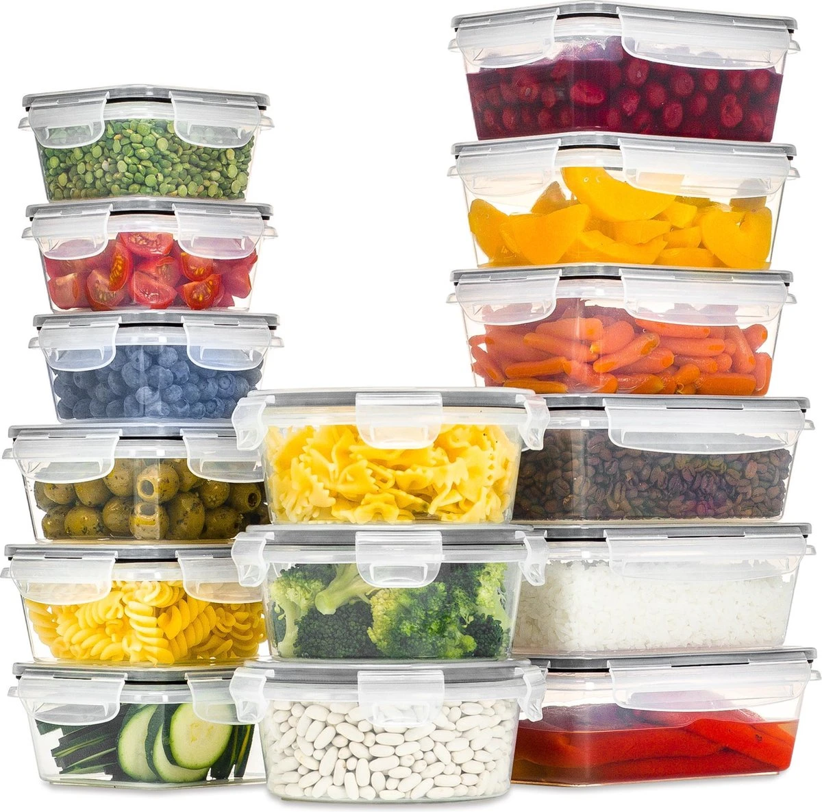 Vershoudbakjes - Meal Prep Bakjes - Lunchbox - Diepvriesbakjes - Vershouddoos - Vershoudbakjes Set - Plastic Bakjes - Voedselcontainer - Magnetron Bakjes Met Deksel - 18 Stuks - BPA Vrij - Stosh 3 Vershoudbakjes - Meal Prep Bakjes - Lunchbox - Diepvriesbakjes - Vershouddoos - Vershoudbakjes Set - Plastic Bakjes - Voedselcontainer - Magnetron Bakjes Met Deksel - 18 Stuks - BPA Vrij - Stosh