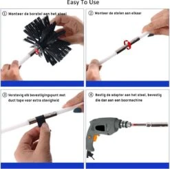 Kibani Schoorsteenborstel 7 Meter - Schoorsteenreiniger - Schoorsteenveger - Schoorsteenveegset - Schoorsteen Borstel - Veegkit - Borstelset Voor Boormachine - Boormachine -Winkel Voor Dagelijkse Benodigdheden 1200x1189 14