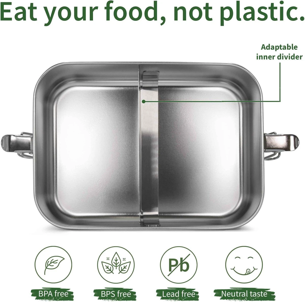 Roestvrij Staal Maaltijdbox 800 Ml| Lunch Box | Duurzaam | Beweegbare Afstandhouder | Broodtrommel Dishwasher | RVS Lunchbox Lekvrij | Stainless Steel Kleine Broodtrommel| Broodtrommel School | Bambaw 6 Roestvrij Staal Maaltijdbox 800 Ml| Lunch Box | Duurzaam | Beweegbare Afstandhouder | Broodtrommel Dishwasher | RVS Lunchbox Lekvrij | Stainless Steel Kleine Broodtrommel| Broodtrommel School | Bambaw - Afbeelding 4