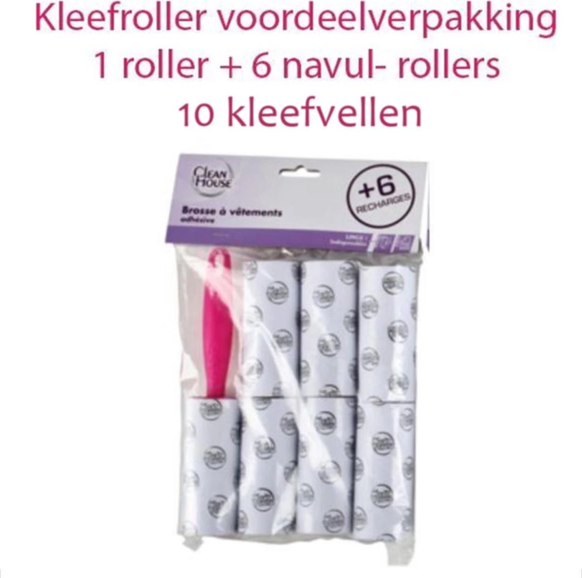 Kleefroller Voordeelverpakking 1 Roller + 6 Extra Navul Rollers - Kattenroller - Haarroller - Haarverwijderaar 4 Kleefroller Voordeelverpakking 1 Roller + 6 Extra Navul Rollers - Kattenroller - Haarroller - Haarverwijderaar - Afbeelding 2