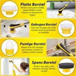 Trendosa Elektrische Schoonmaakborstel - Elektrische Schrobborstel - Poetsmachine - Handborstel - Scrubber- De Badkamer/Keuken/Auto- 10 Opzetstukken Geel 15 Trendosa Elektrische Schoonmaakborstel - Elektrische Schrobborstel - Poetsmachine - Handborstel - Scrubber- De Badkamer/Keuken/Auto- 10 Opzetstukken Geel -Winkel Voor Dagelijkse Benodigdheden 1200x1195 43