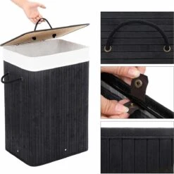 Wasmand Met Deksel 60 L - Bamboe - Zwart 15 Wasmand Met Deksel 60 L - Bamboe - Zwart -Winkel Voor Dagelijkse Benodigdheden 1200x1198 72