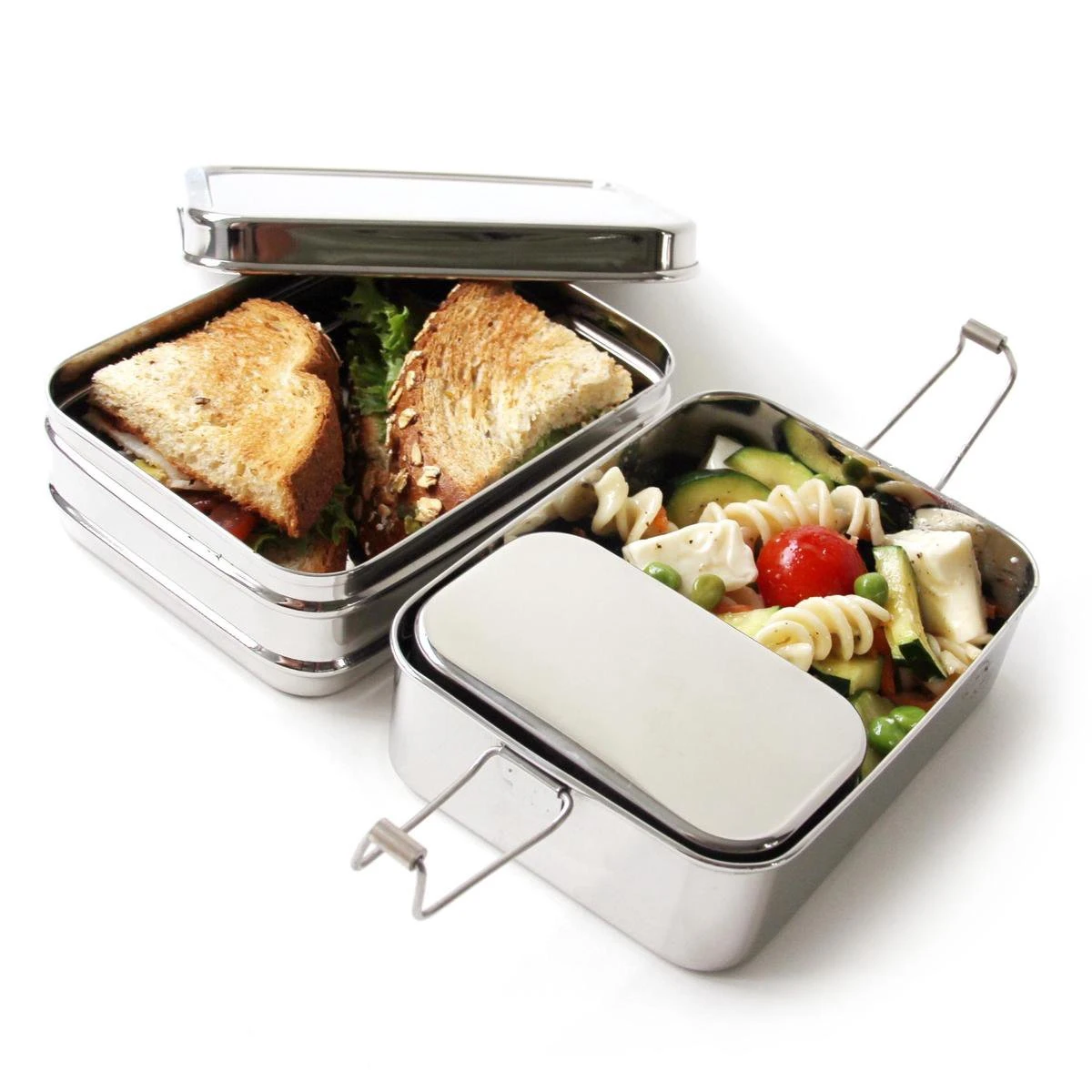 Eco Lunchbox - RVS - 3 Bakjes In 1 6 Eco Lunchbox - RVS - 3 Bakjes In 1 - Afbeelding 4