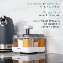 Coninx Kruidenrek Staand - Draaiend Kruidenrek Met Glazen Potjes - Kruidencarrousel Draaibaar - 8 Kruidenpotjes - Wit / RVS 21 Coninx Kruidenrek Staand - Draaiend Kruidenrek Met Glazen Potjes - Kruidencarrousel Draaibaar - 8 Kruidenpotjes - Wit / RVS -Winkel Voor Dagelijkse Benodigdheden 1200x1200 1123