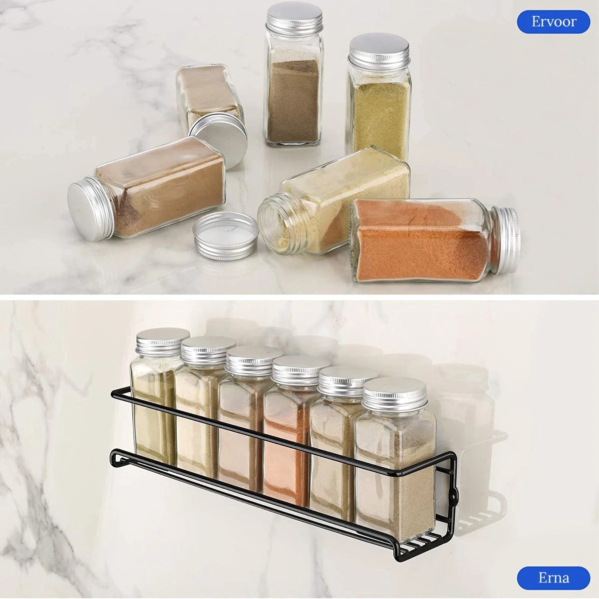 Merkloos Friendly Kitchen - Zwart Ophangbaar Kruidenrek - Modern Strak Kruidenrekje - Staal 4 Merkloos Friendly Kitchen - Zwart Ophangbaar Kruidenrek - Modern Strak Kruidenrekje - Staal - Afbeelding 2