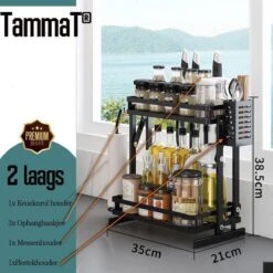 TammaT - Kruidenrek - Kruidenrek Staand - Inklapbare Keukenrek - 3-laags 35x21x56,5CM - Keuken Organizer - Aanrecht Organizer - Keuken Opslag - Roestvrij Staal - Opbergrek - Keuken Organizers - Roestvrij En Krasvrij -Winkel Voor Dagelijkse Benodigdheden 1200x1200 1138