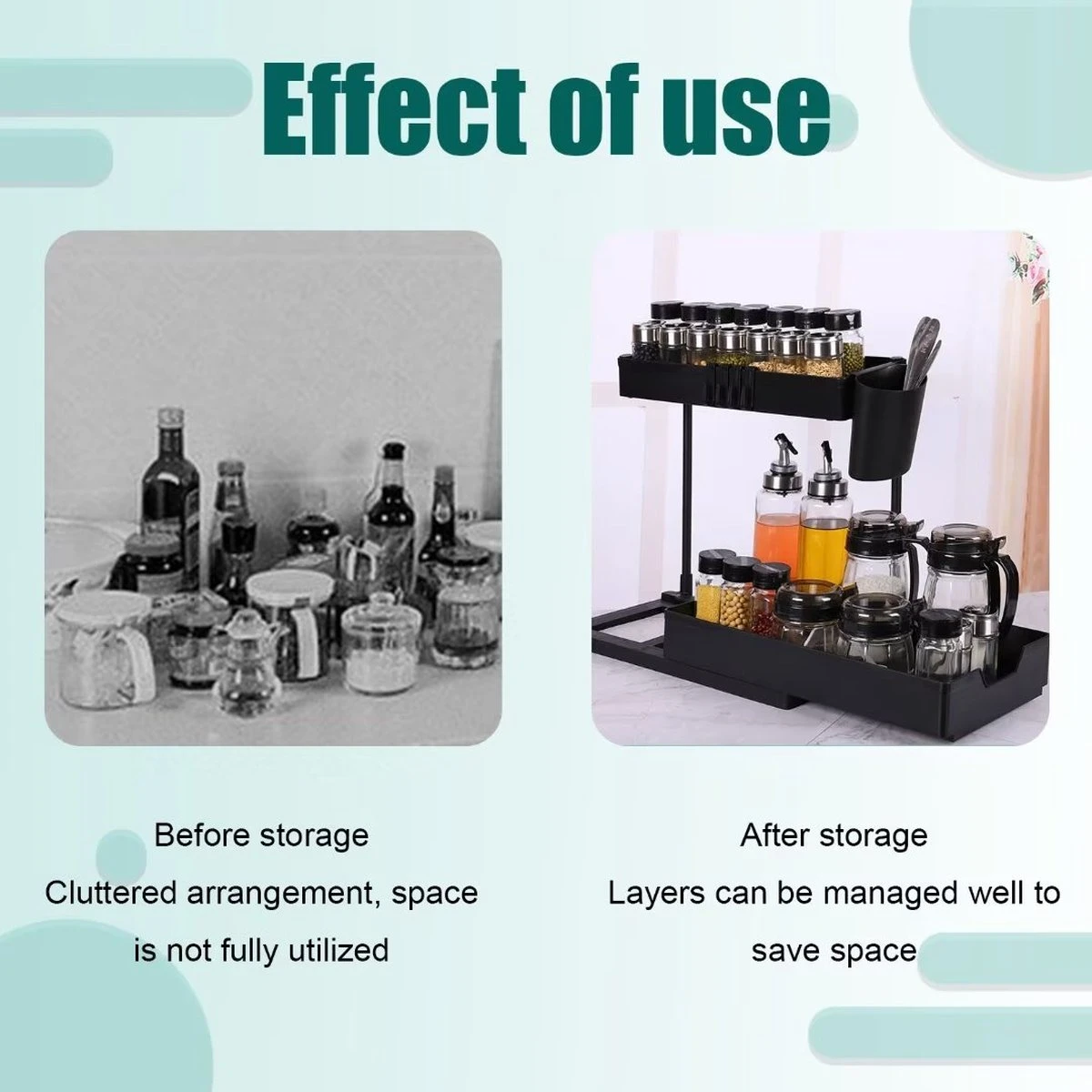 Kruidenrekken, Opslagrekken In De Keuken, 2 Lagen, Naaierrekken Op Het Aanrecht, Voor Organisatoren Van Kruidenrekken, Aardewerk/Opbergrekken Van De Keuken 4 Kruidenrekken, Opslagrekken In De Keuken, 2 Lagen, Naaierrekken Op Het Aanrecht, Voor Organisatoren Van Kruidenrekken, Aardewerk/Opbergrekken Van De Keuken - Afbeelding 2