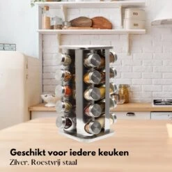 Pazzo Goods - Kruidenrek Staand - Kruidenrek Met Potjes - Zilver - RVS - Kruidenrek Draaibaar - 20 Kruidenpotjes - Inclusief Stickers & Stift - Kruiden Carrousel 20 Pazzo Goods - Kruidenrek Staand - Kruidenrek Met Potjes - Zilver - RVS - Kruidenrek Draaibaar - 20 Kruidenpotjes - Inclusief Stickers & Stift - Kruiden Carrousel -Winkel Voor Dagelijkse Benodigdheden 1200x1200 1191