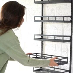 Soome Viljo - Kruidenrek Ophangbaar - Keukenrek - Wandrek - Keuken Organizer - 5 Laags - Verstelbaar - Staal - Zwart - H85xB42.5cm -Winkel Voor Dagelijkse Benodigdheden 1200x1200 1258