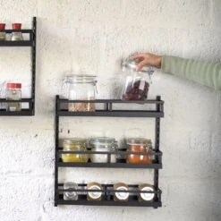 Soome Viljo - Kruidenrek Ophangbaar - Keukenrek - Wandrek - Keuken Organizer - 5 Laags - Verstelbaar - Staal - Zwart - H85xB42.5cm -Winkel Voor Dagelijkse Benodigdheden 1200x1200 1259