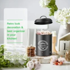 Professionele Bewaardozen - Set Van 3 - Voor Aardappels, Uien En Knoflook - Retro Design - Voorraadcontainer Van Metaal - Keukenopslag - Groentes Bewaren Voor Lange Tijd - Perfect Cadeau Voor In De Keuken -Winkel Voor Dagelijkse Benodigdheden 1200x1200 1349