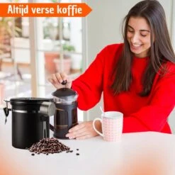 Koffie Bewaarbus Luchtdicht Met CO2 Uitlaat - Koffieblik Bewaarblik Voor 500 Gr Koffiebonen - Zwart - 1.2L -Winkel Voor Dagelijkse Benodigdheden 1200x1200 1361