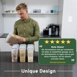 TNM Luxe Luchtdichte Voorraadbussen Set Zwart (4x2,5L), Voorraadpotten, Voedselcontainer Met Deksel, Vershouddoos -Winkel Voor Dagelijkse Benodigdheden 1200x1200 1399