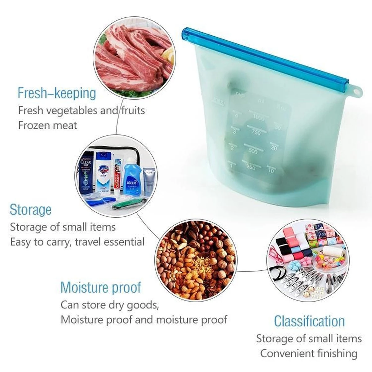 Merkloos Vershoudzakken Food Savers - Diepvrieszakken Vrieszakken Invrieszakken - Duurzaam Voedsel Bewaren - Siliconen - Herbruikbaar - Bewaarzakken - Lekvrij - BPA Vrij - Foodsavers - Fresh Bags - 3+1 Gratis 7 Merkloos Vershoudzakken Food Savers - Diepvrieszakken Vrieszakken Invrieszakken - Duurzaam Voedsel Bewaren - Siliconen - Herbruikbaar - Bewaarzakken - Lekvrij - BPA Vrij - Foodsavers - Fresh Bags - 3+1 Gratis - Afbeelding 5