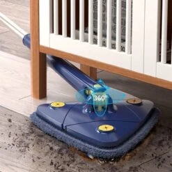 EasyClean - Dweil - Mop - Dweilsysteem - Dweilset - Vloertrekker Met Steel - Vloermop - Vloertrekker - Vloerwisser - Mopset - 360 Graden Schoonmaak - Dweil Met Wringer - Blauw - In Hoogte Verstelbaar - Driehoekig - 3 Gratis Microvezelschoonmaakdoeken -Winkel Voor Dagelijkse Benodigdheden 1200x1200 1500