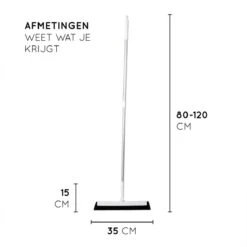 Amenzo® Vloertrekker Met Steel - Vloerwisser - 35 Cm + 120 Cm Steel - Uitschuifbare Aluminium Steel - Badkamer – Trekker - Vloerwisser Wit – Watertrekker -Winkel Voor Dagelijkse Benodigdheden 1200x1200 1516