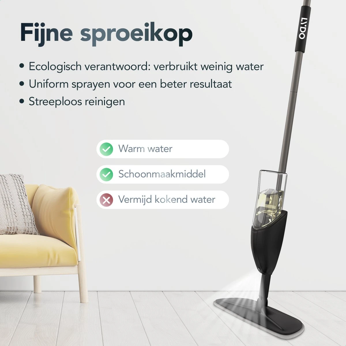 Zwarte Vloerwisser Met Spray Functie - Dweil - Spray Mop - Vloermop 130cm Steel - Schoonmaak Dweilsysteem - 42cm Wisbreedte Dweil - Vloertrekker Met Steel - Vloerreiniger - Dweilstok 6 Zwarte Vloerwisser Met Spray Functie - Dweil - Spray Mop - Vloermop 130cm Steel - Schoonmaak Dweilsysteem - 42cm Wisbreedte Dweil - Vloertrekker Met Steel - Vloerreiniger - Dweilstok - Afbeelding 4