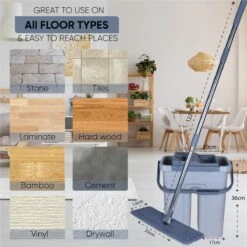 Add To Life Dweilsysteem Vloerwisser - Mop - Self-wash- En Droogsysteem - 2 Stuks Absorberende Pads - Met Emmer - Grijs -Winkel Voor Dagelijkse Benodigdheden 1200x1200 1677