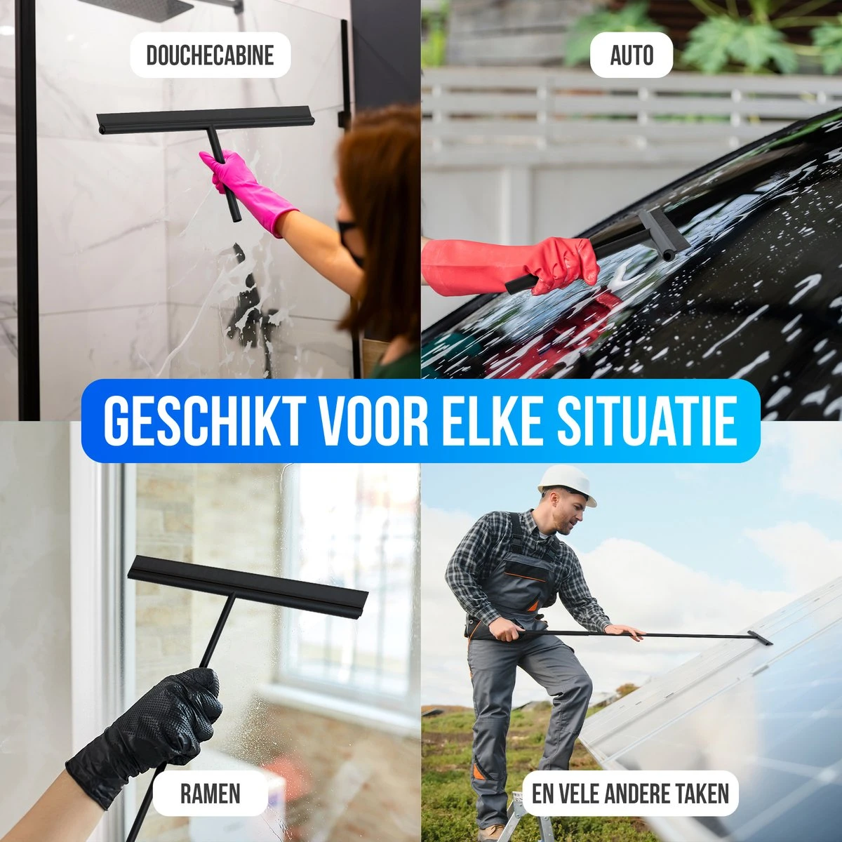 Avalo Vloertrekker Met Steel - Luxe Vloerwisser - Aluminium Water Trekker - Douche Wisser - Badkamer - Zwart - 136x40 CM 10 Avalo Vloertrekker Met Steel - Luxe Vloerwisser - Aluminium Water Trekker - Douche Wisser - Badkamer - Zwart - 136x40 CM - Afbeelding 8