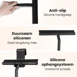NovaQ® Vloerwisser Met Steel - Vloertrekker Met Steel - Douchewisser Zwart - Raamwisser Douche - Badkamer Trekker - Vloerwisser Zwart 2 In 1 Set Inclusief Ophanghaken -Winkel Voor Dagelijkse Benodigdheden 1200x1200 1810