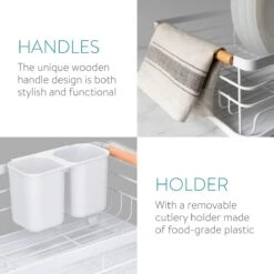 Navaris Afdruiprek Met Uitneembare Bestekhouder - Afwasrek Met Losse Lekbak - Vaatwasrek Met Plateau - Voor Bestek, Borden, Schalen En Pannen -Winkel Voor Dagelijkse Benodigdheden 1200x1200 1912