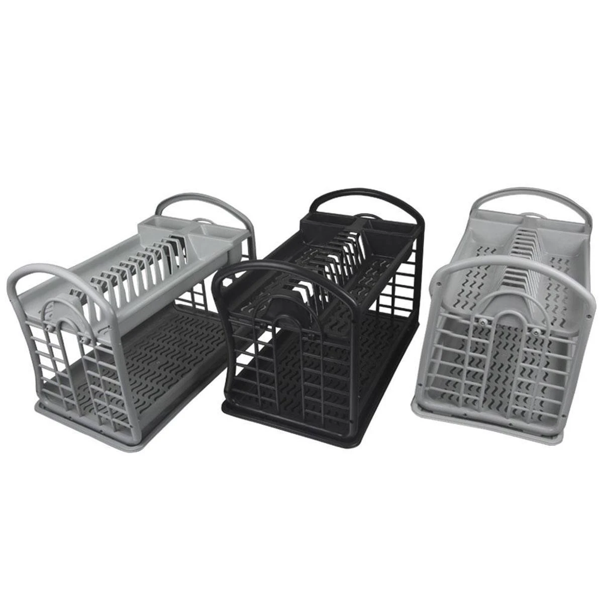 Hoffmans Afdruiprek - 2 Verdiepingen - 47x28x34 Cm - Grijs 4 Hoffmans Afdruiprek - 2 Verdiepingen - 47x28x34 Cm - Grijs - Afbeelding 2