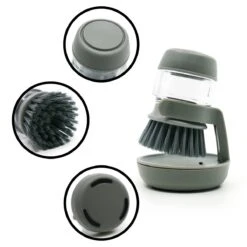 In Round Afwasborstel Met Zeepdispenser / Zeepreservoir – Inclusief Houder – Grijs – Afwas Borstel – Zeep Handborstel – Doseerpomp – Afwasmiddel Dispenser – Navulbaar -Winkel Voor Dagelijkse Benodigdheden 1200x1200 2341