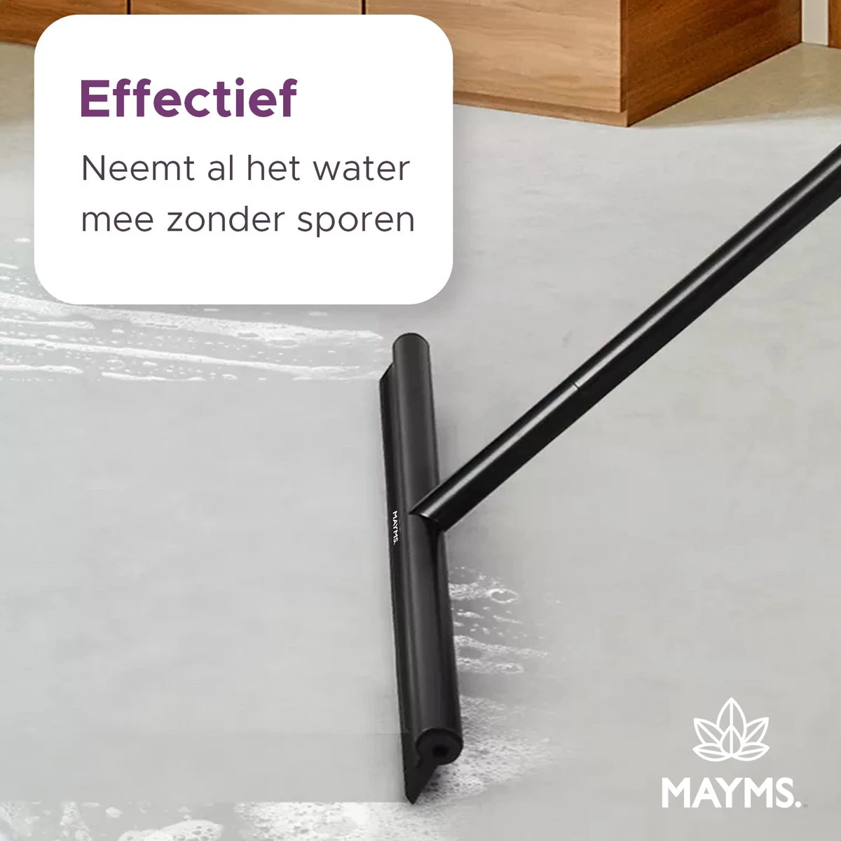 MAYMS® Vloerwisser Badkamer - Vloertrekker - Vloertrekker Met Steel - Floor Wiper - Aftrekker - RVS - Zwart - Design - Wisser - Vloerwisser Douche 4 MAYMS® Vloerwisser Badkamer - Vloertrekker - Vloertrekker Met Steel - Floor Wiper - Aftrekker - RVS - Zwart - Design - Wisser - Vloerwisser Douche - Afbeelding 2
