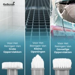 GoScrub® Elektrische Schoonmaakborstel – Elektrische Schrobber - Schrobborstel – Voor Badkamer Of Keuken – Schrobber Met Steel – Luiwagen – Polijstmachine - Poetsmachine Met 10 Opzetstukken -Winkel Voor Dagelijkse Benodigdheden 1200x1200 2479