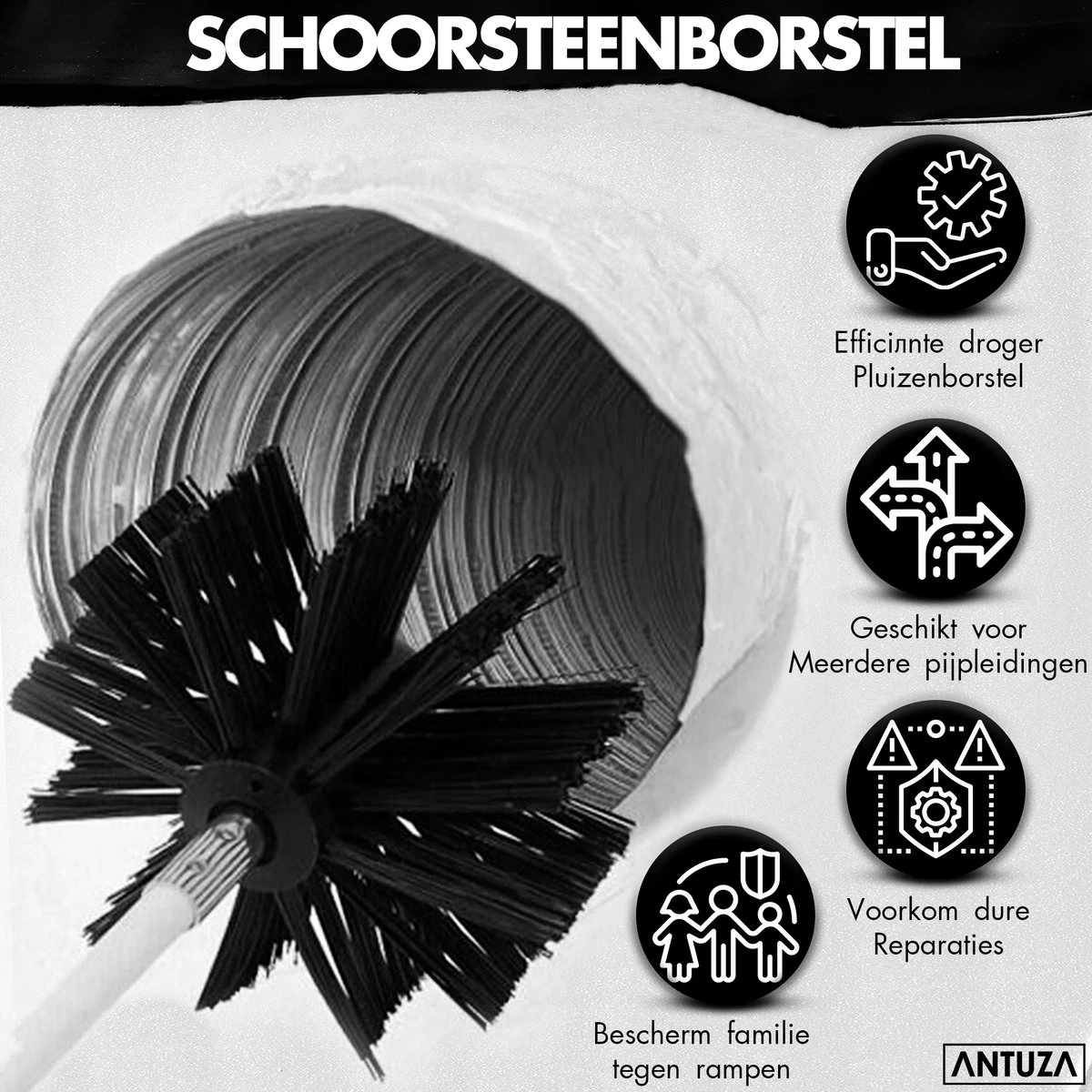 Antuza | Schoorsteenveegset | Schoorsteenreiniger | Schoorsteen Borstel | 9 Meter 7 Antuza | Schoorsteenveegset | Schoorsteenreiniger | Schoorsteen Borstel | 9 Meter - Afbeelding 5