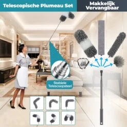 NovaBeau Plumeau Met Telescoopsteel – Microvezel Ragebol Uitschuifbaar - 9-delig Duster Set Met Voegenborstel – RVS Stoffer – Grijs Chenille Borstel – Wasbaar En Draaibaar 13 NovaBeau Plumeau Met Telescoopsteel – Microvezel Ragebol Uitschuifbaar - 9-delig Duster Set Met Voegenborstel – RVS Stoffer – Grijs Chenille Borstel – Wasbaar En Draaibaar -Winkel Voor Dagelijkse Benodigdheden 1200x1200 2713