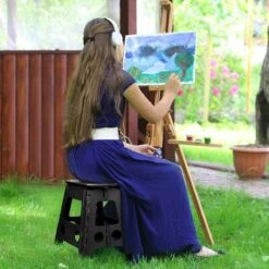 Buxibo - Kruk - Krukje - Keukentrap - Keukentrapje - Opvouwbaar Trapje - Keuken/Badkamer/Schuur Trapje - 29 X 24 X 40cm -Winkel Voor Dagelijkse Benodigdheden 1200x1200 2797