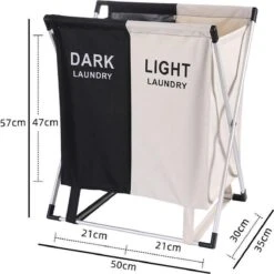 Merkloos Decopatent® Wassorteerder - 60 L - Wasmand 2 Vakken - Opvouwbare Wasmanden - Wassorteerder 2 Vaks - Aluminium Frame - Zwart - Wit 11 Merkloos Decopatent® Wassorteerder - 60 L - Wasmand 2 Vakken - Opvouwbare Wasmanden - Wassorteerder 2 Vaks - Aluminium Frame - Zwart - Wit -Winkel Voor Dagelijkse Benodigdheden 1200x1200 2845