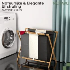 Noswo Wasmand Met 3 Vakken - Wassorteerder - Opvouwbaar - Wasbox - 143L - Bamboe -Winkel Voor Dagelijkse Benodigdheden 1200x1200 2877