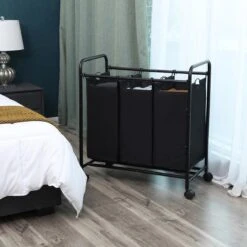 Songmics Wassorteerder – Wasmand – Wasbox – Waswagen – Was Sorteren - Wascollector – Zwart -Winkel Voor Dagelijkse Benodigdheden 1200x1200 2888