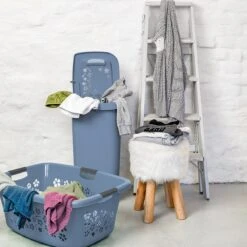 Rotho Wasmand Flowers 65 X 48 X 26 Cm - 50 L Kunststof Blauw -Winkel Voor Dagelijkse Benodigdheden 1200x1200 2915