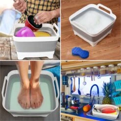 Kurtzy Grijs Inklapbare Afwas Zink/basin, Met Drainage Plug - 16L Water Capaciteit – Vouwbare Kom Met Plastic Handvatten – Draagbare Wasbak Voor Buiten Camping, Reizen, Keuken En Caravan -Winkel Voor Dagelijkse Benodigdheden 1200x1200 2945