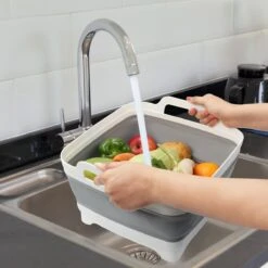 Kurtzy Grijs Inklapbare Afwas Zink/basin, Met Drainage Plug - 16L Water Capaciteit – Vouwbare Kom Met Plastic Handvatten – Draagbare Wasbak Voor Buiten Camping, Reizen, Keuken En Caravan -Winkel Voor Dagelijkse Benodigdheden 1200x1200 2946