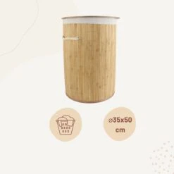 Orange85 Wasmand - Met Deksel - Rond Bamboe - 48 Liter - Bruin - 35x50 Cm - Wasmanden -Winkel Voor Dagelijkse Benodigdheden 1200x1200 2950