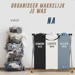 Casa & Vita Wasmand 3 Vakken - Wassorteerder - Wasbox - Laundry Basket - Organizer Kleding - Driedubbele Wasmand - 90L 15 Casa & Vita Wasmand 3 Vakken - Wassorteerder - Wasbox - Laundry Basket - Organizer Kleding - Driedubbele Wasmand - 90L -Winkel Voor Dagelijkse Benodigdheden 1200x1200 2979