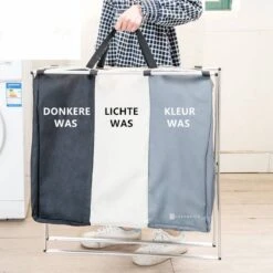 Casa & Vita Wasmand 3 Vakken - Wassorteerder - Wasbox - Laundry Basket - Organizer Kleding - Driedubbele Wasmand - 90L 17 Casa & Vita Wasmand 3 Vakken - Wassorteerder - Wasbox - Laundry Basket - Organizer Kleding - Driedubbele Wasmand - 90L -Winkel Voor Dagelijkse Benodigdheden 1200x1200 2980
