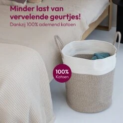 Gadgy Wasmand Katoen - Opbergmand 52 Ltr - Mand Rond Met Handvaten - Wasbox Opvouwbaar - Speelgoedmand -Winkel Voor Dagelijkse Benodigdheden 1200x1200 2995