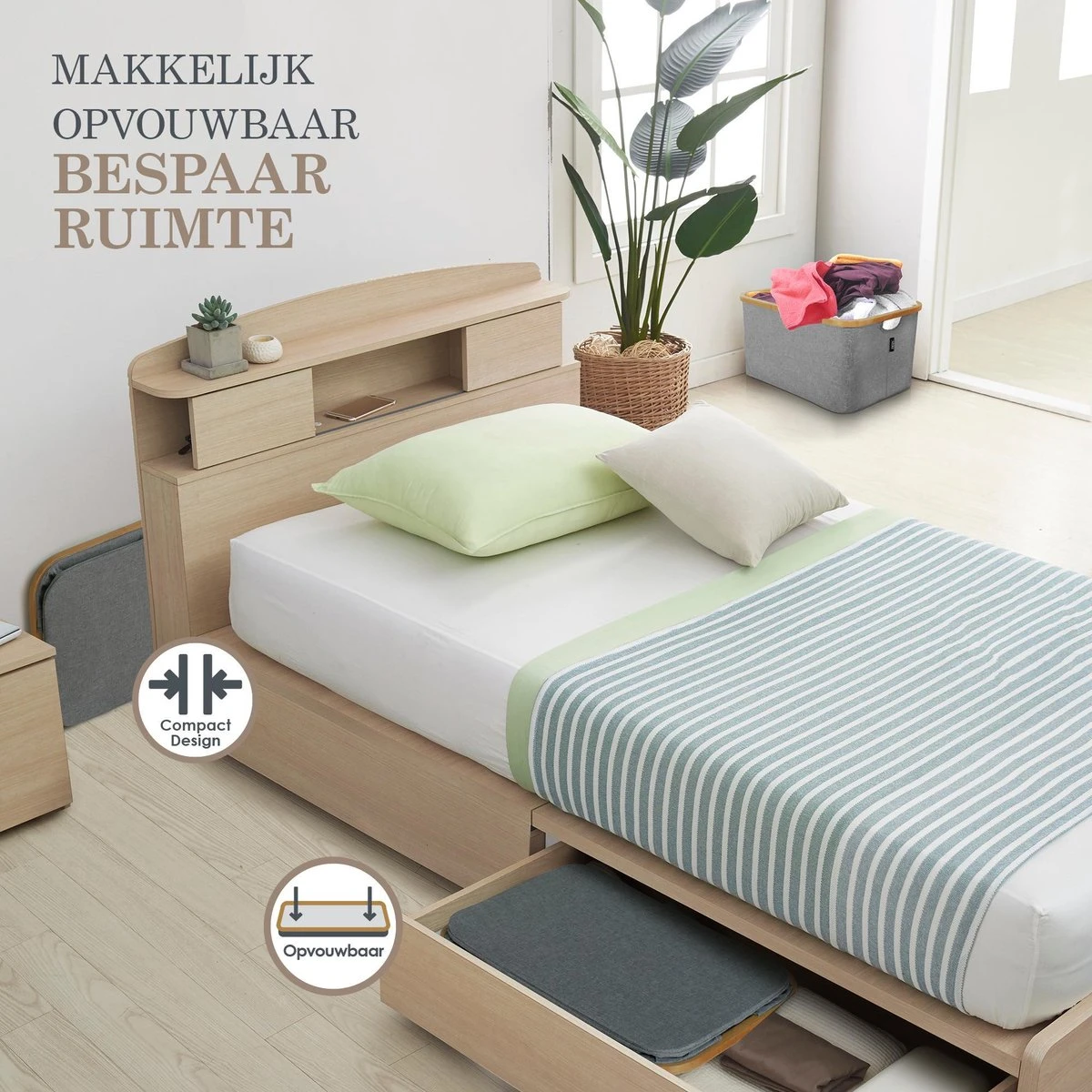 MIRI Opvouwbare Wasmand – Heupwasmand – Wasmanden – Opbergmand – Wasbox – 45L – Bamboe – Laundry Basket 6 MIRI Opvouwbare Wasmand – Heupwasmand – Wasmanden – Opbergmand – Wasbox – 45L – Bamboe – Laundry Basket - Afbeelding 4