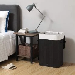 Merkloos Bamboe Wasmand Met Deksel, Katoenen Zak En Handvaten - 72L - Zwart 11 Merkloos Bamboe Wasmand Met Deksel, Katoenen Zak En Handvaten - 72L - Zwart -Winkel Voor Dagelijkse Benodigdheden 1200x1200 3038