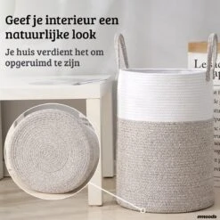 Mmoods Wasmand Katoen 72 Liter - Opbergmand Speelgoed - Wassorteerder Met Handvaten - Wasbox Badkamer - Mand Rond Badkamer Grijs -Winkel Voor Dagelijkse Benodigdheden 1200x1200 3048